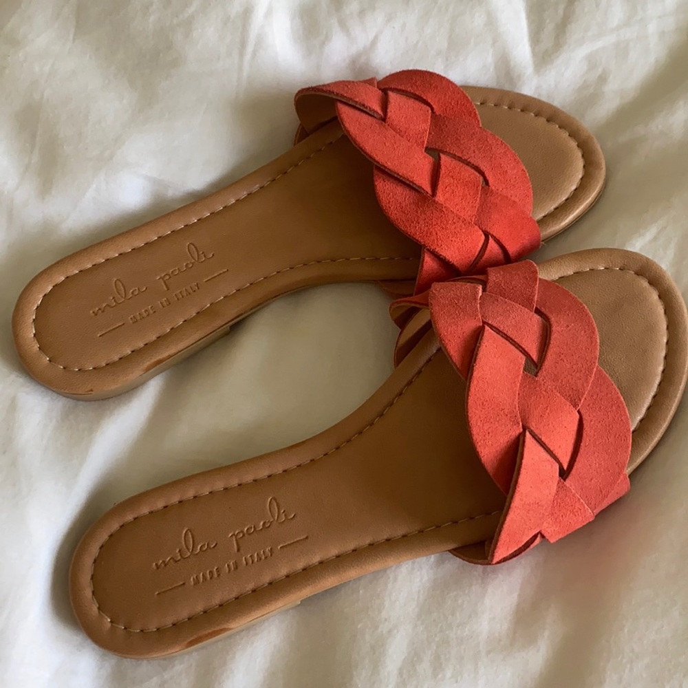 Mila Paoli Suede Braided Sandals